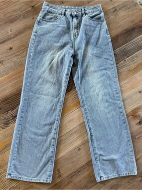 Light Wash Straight Leg Jeans - Classic Denim
